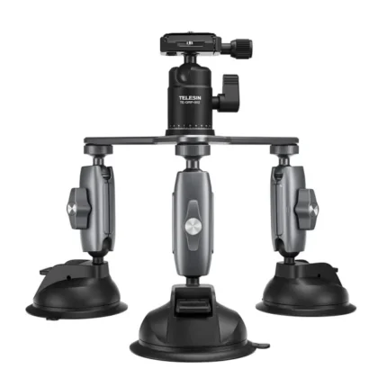 TELESIN Three-Arm Suction Mount – Ultra-Stable 360° Camera Support