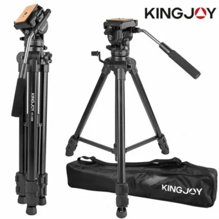 Kingjoy VT-1500 65" Lightweight Professional Video Tripod with VT-1510 Fluid Drag Pan Head